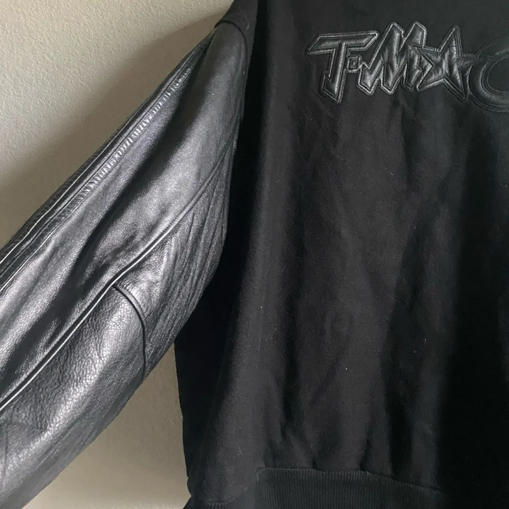 Rare Adidas Tracy McGrady Iconic Vintage Wool Leather Varsity Bomber Jacket 2XT